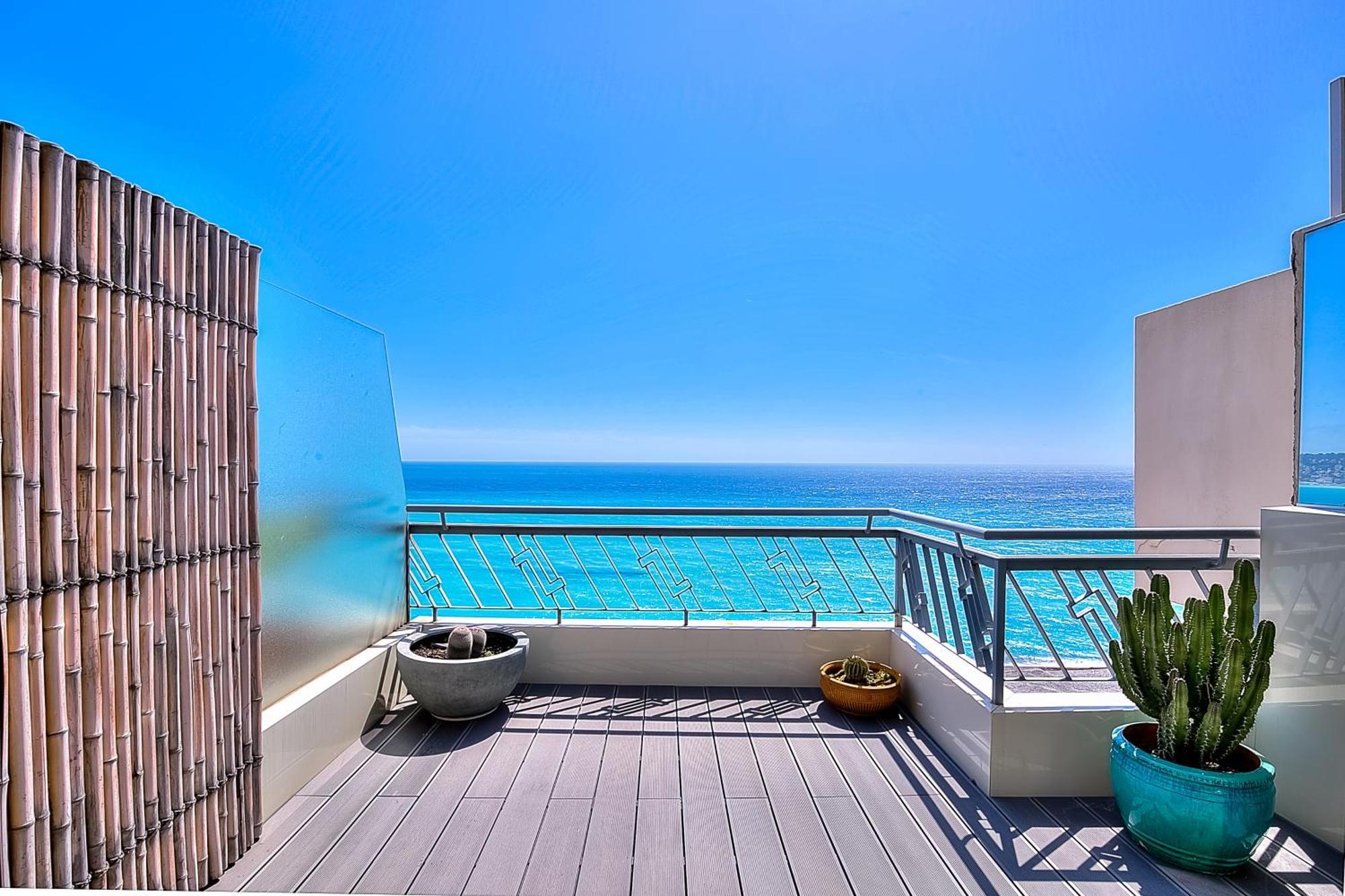 Le Florentina, Dernier Etage Avec Terrasse, Vue Sur La Baie Des Anges Lägenhet Nice Exteriör bild